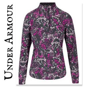 NWT Under Armour Zinger Wild Fields Print 1/4 Zip Outerwear Pullover Golf